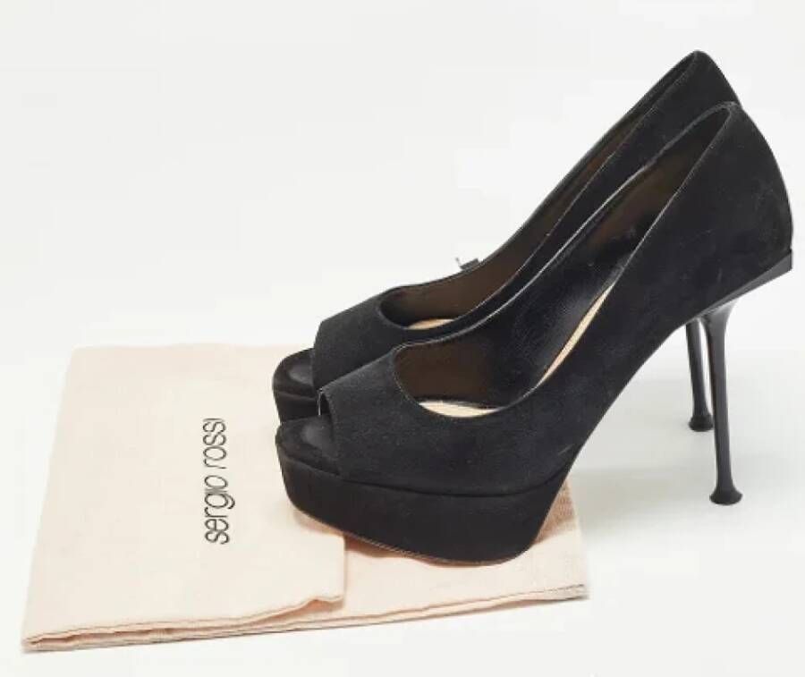 Sergio Rossi Pre-owned Suede heels Black Dames