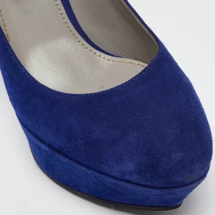 Sergio Rossi Pre-owned Suede heels Blue Dames