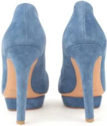 Sergio Rossi Pre-owned Suede heels Blue Dames