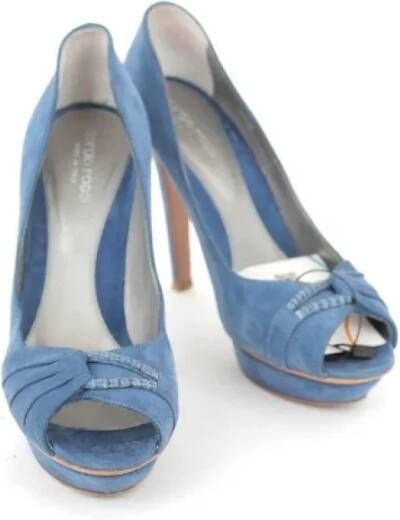 Sergio Rossi Pre-owned Suede heels Blue Dames