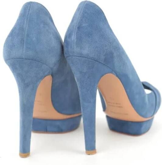 Sergio Rossi Pre-owned Suede heels Blue Dames