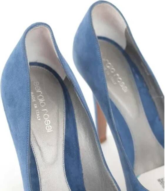 Sergio Rossi Pre-owned Suede heels Blue Dames