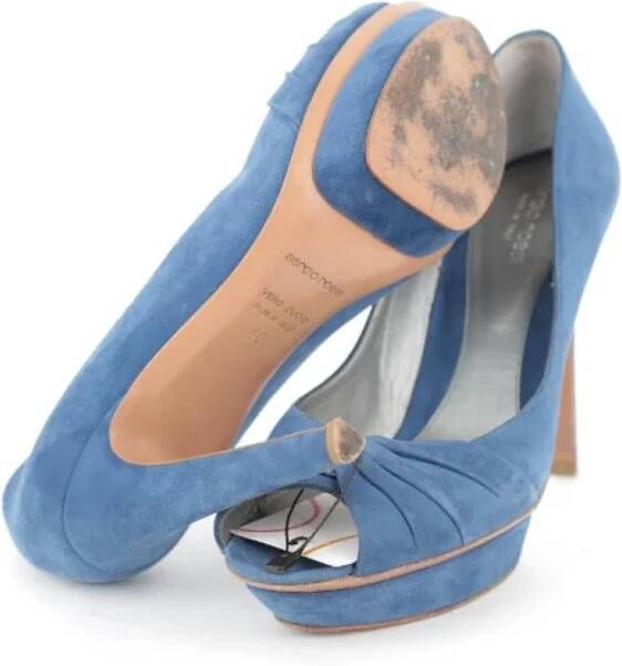 Sergio Rossi Pre-owned Suede heels Blue Dames