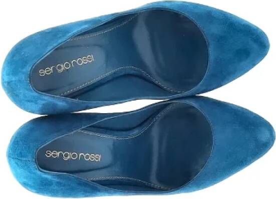 Sergio Rossi Pre-owned Suede heels Blue Dames