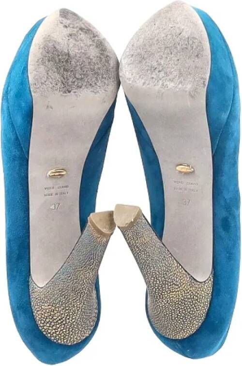 Sergio Rossi Pre-owned Suede heels Blue Dames