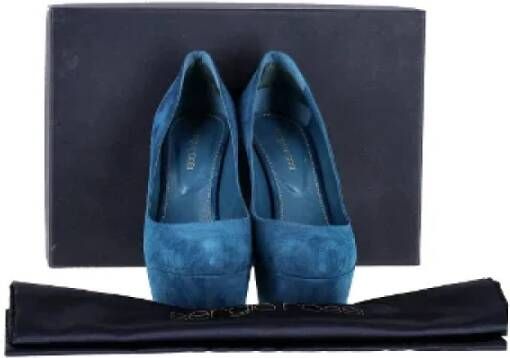 Sergio Rossi Pre-owned Suede heels Blue Dames