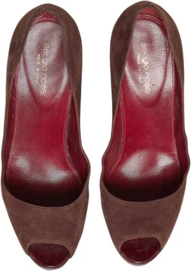 Sergio Rossi Pre-owned Suede heels Brown Dames