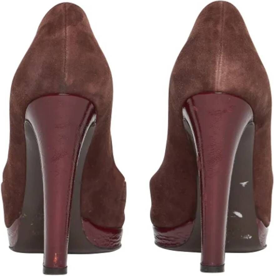 Sergio Rossi Pre-owned Suede heels Brown Dames