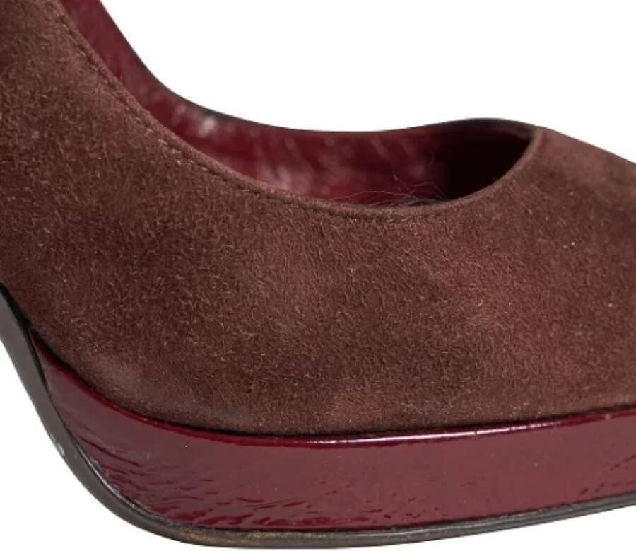 Sergio Rossi Pre-owned Suede heels Brown Dames