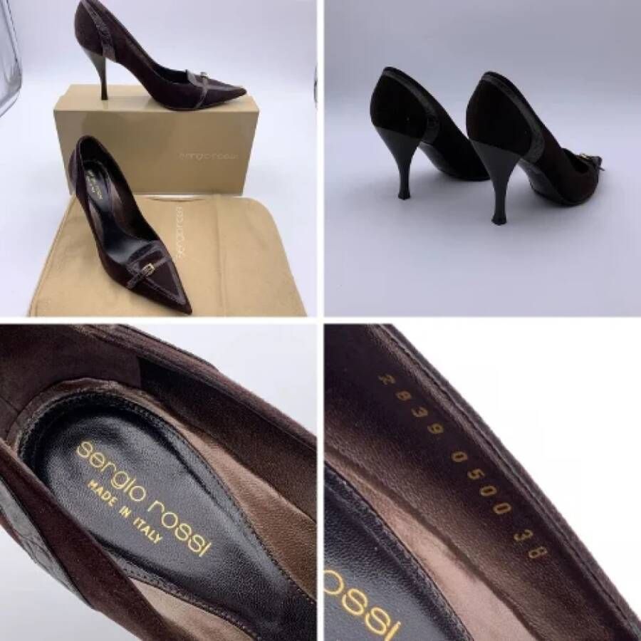 Sergio Rossi Pre-owned Suede heels Brown Dames