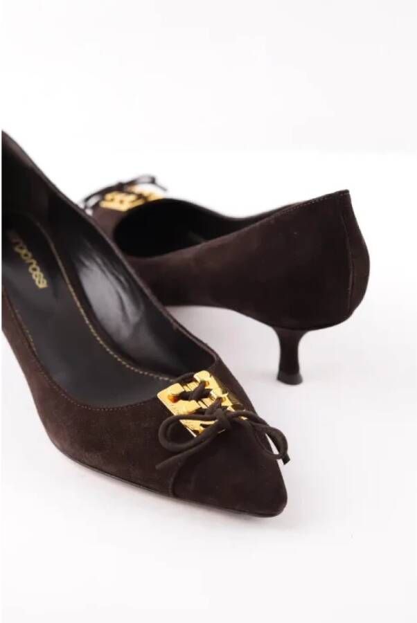 Sergio Rossi Pre-owned Suede heels Brown Dames