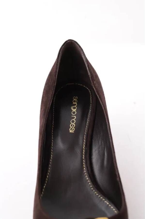 Sergio Rossi Pre-owned Suede heels Brown Dames