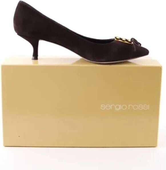 Sergio Rossi Pre-owned Suede heels Brown Dames