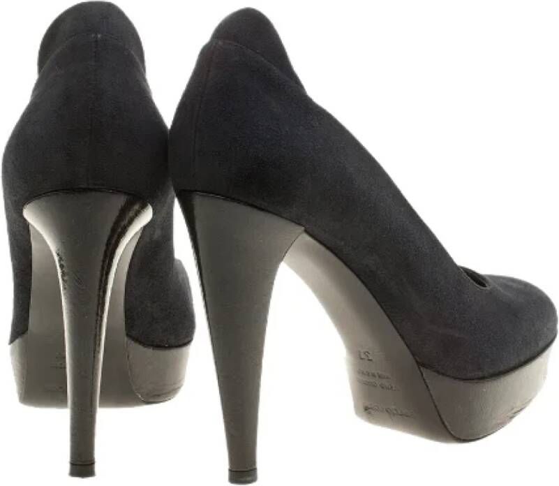 Sergio Rossi Pre-owned Suede heels Gray Dames