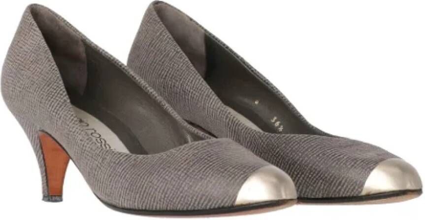 Sergio Rossi Pre-owned Suede heels Gray Dames