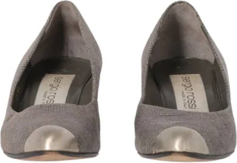 Sergio Rossi Pre-owned Suede heels Gray Dames