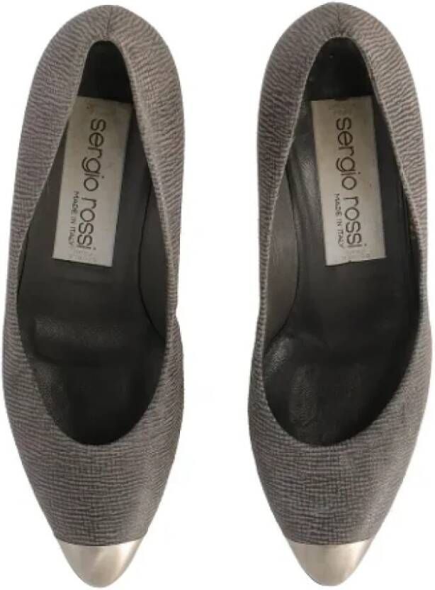 Sergio Rossi Pre-owned Suede heels Gray Dames