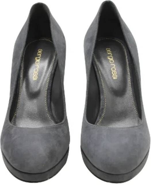 Sergio Rossi Pre-owned Suede heels Gray Dames