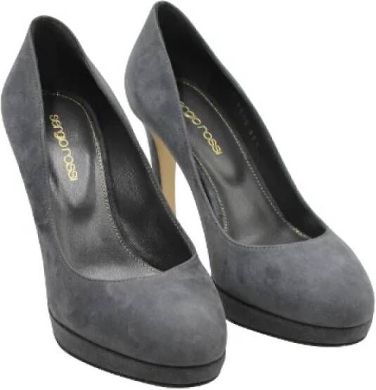 Sergio Rossi Pre-owned Suede heels Gray Dames