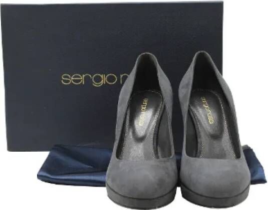 Sergio Rossi Pre-owned Suede heels Gray Dames