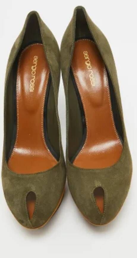 Sergio Rossi Pre-owned Suede heels Green Dames