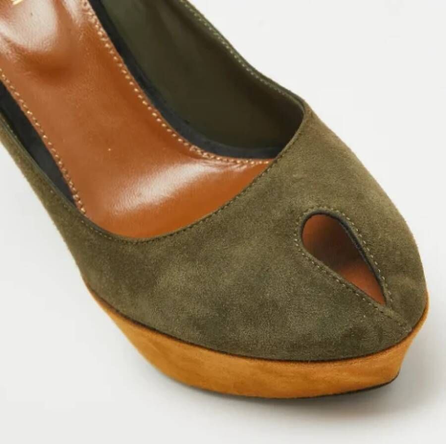 Sergio Rossi Pre-owned Suede heels Green Dames