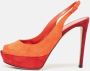 Sergio Rossi Pre-owned Suede heels Orange Dames - Thumbnail 2