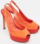 Sergio Rossi Pre-owned Suede heels Orange Dames - Thumbnail 4