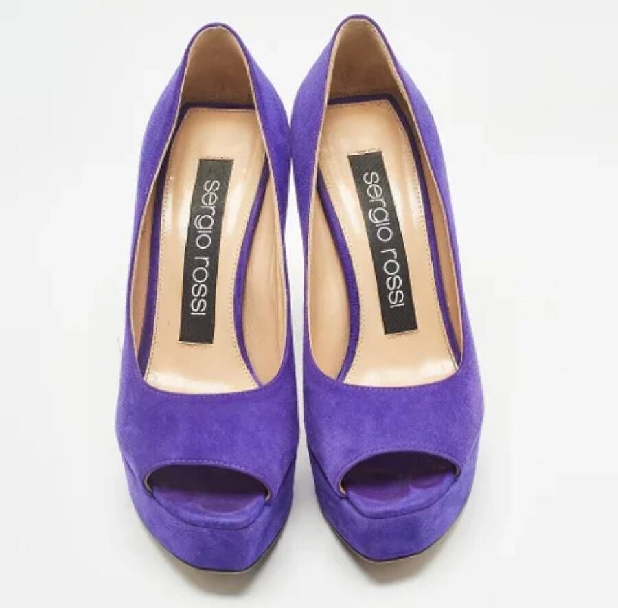 Sergio Rossi Pre-owned Suede heels Purple Dames