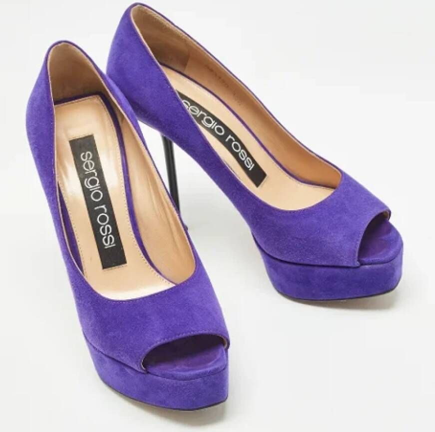 Sergio Rossi Pre-owned Suede heels Purple Dames