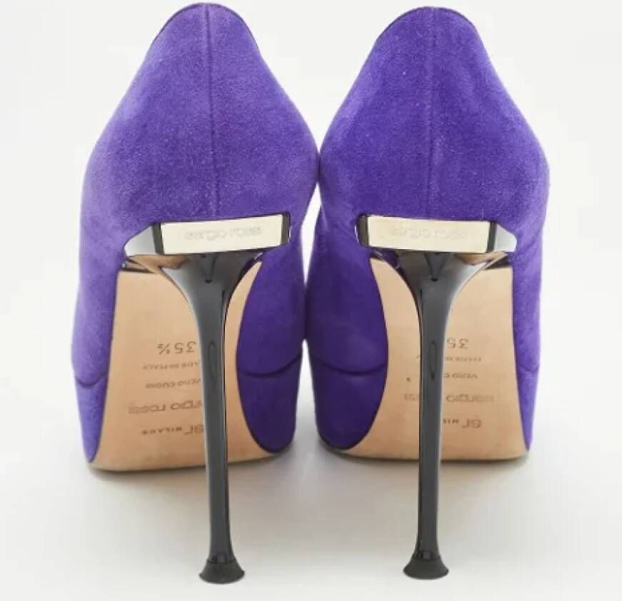 Sergio Rossi Pre-owned Suede heels Purple Dames