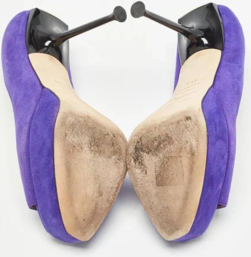 Sergio Rossi Pre-owned Suede heels Purple Dames