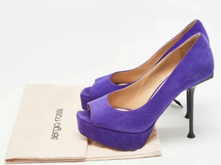 Sergio Rossi Pre-owned Suede heels Purple Dames