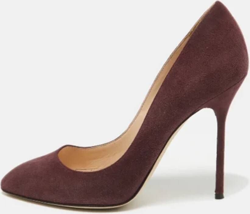 Sergio Rossi Pre-owned Suede heels Purple Dames