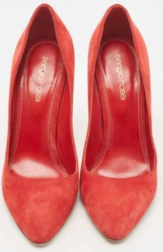 Sergio Rossi Pre-owned Suede heels Red Dames