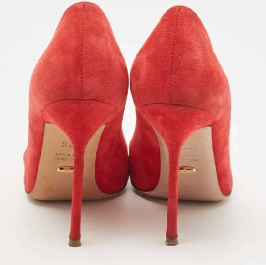 Sergio Rossi Pre-owned Suede heels Red Dames