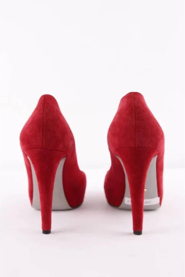 Sergio Rossi Pre-owned Suede heels Red Dames