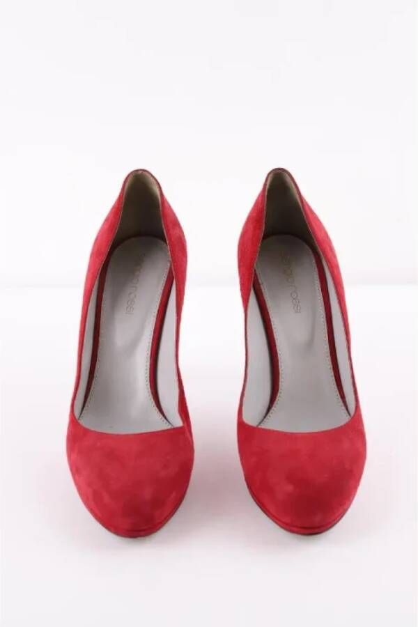 Sergio Rossi Pre-owned Suede heels Red Dames