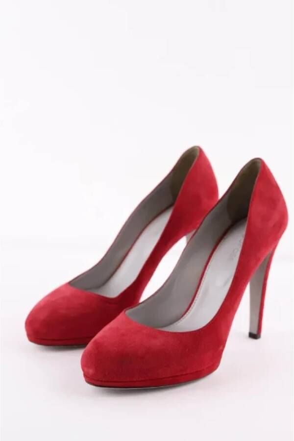 Sergio Rossi Pre-owned Suede heels Red Dames