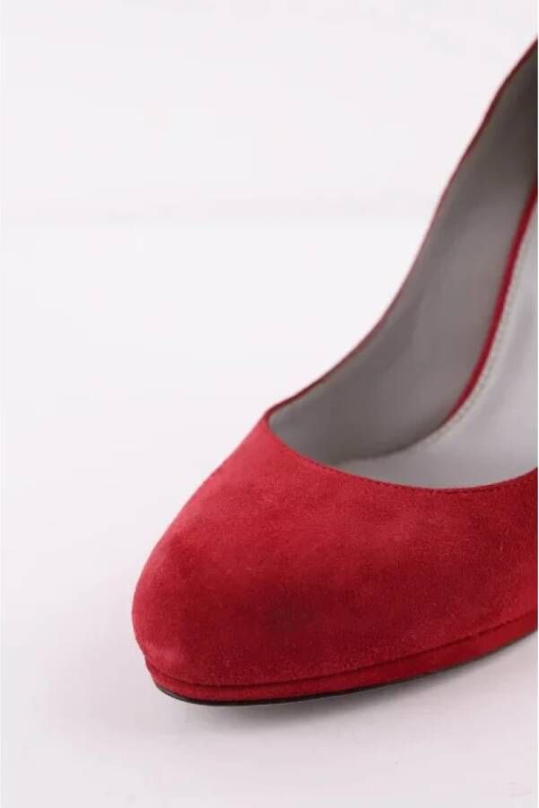 Sergio Rossi Pre-owned Suede heels Red Dames