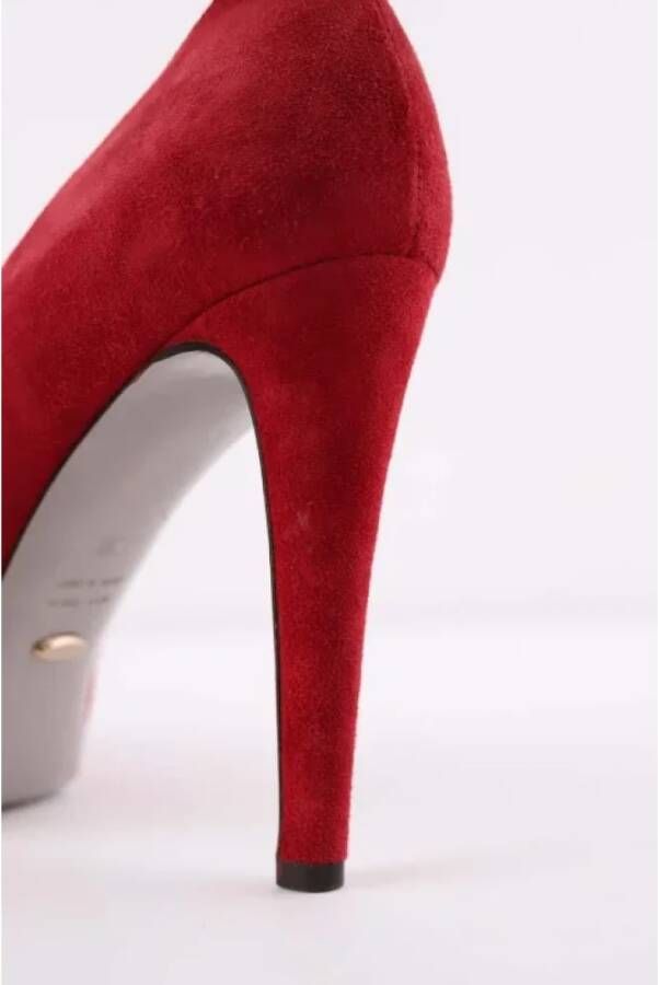 Sergio Rossi Pre-owned Suede heels Red Dames