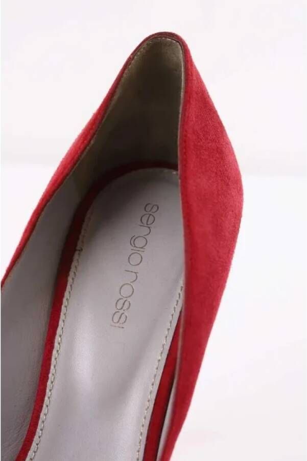 Sergio Rossi Pre-owned Suede heels Red Dames