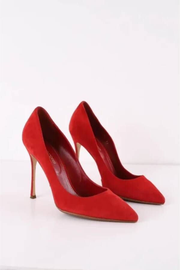 Sergio Rossi Pre-owned Suede heels Red Dames