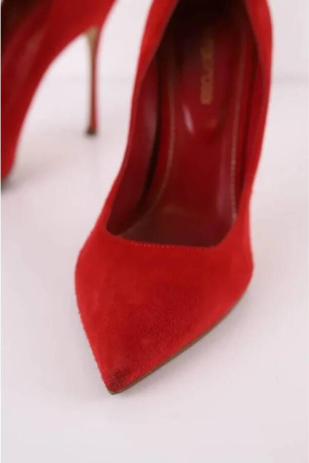 Sergio Rossi Pre-owned Suede heels Red Dames