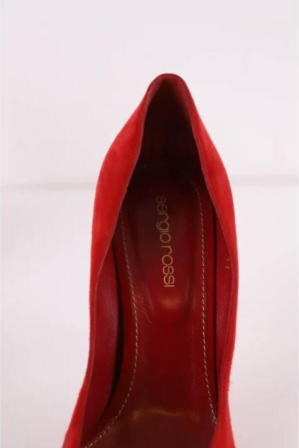 Sergio Rossi Pre-owned Suede heels Red Dames