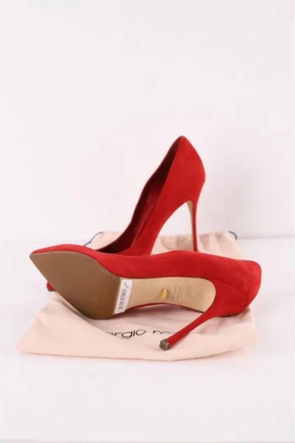 Sergio Rossi Pre-owned Suede heels Red Dames