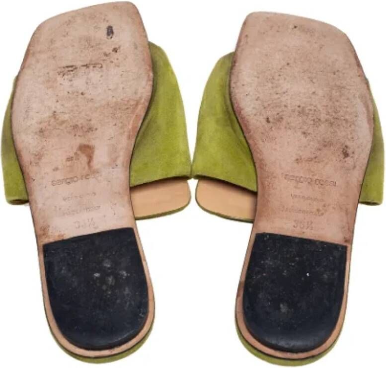 Sergio Rossi Pre-owned Suede sandals Green Dames