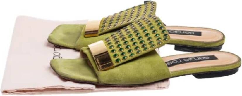 Sergio Rossi Pre-owned Suede sandals Green Dames