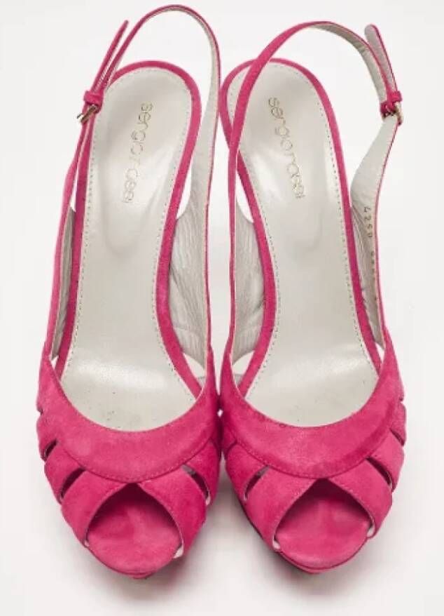 Sergio Rossi Pre-owned Suede sandals Pink Dames