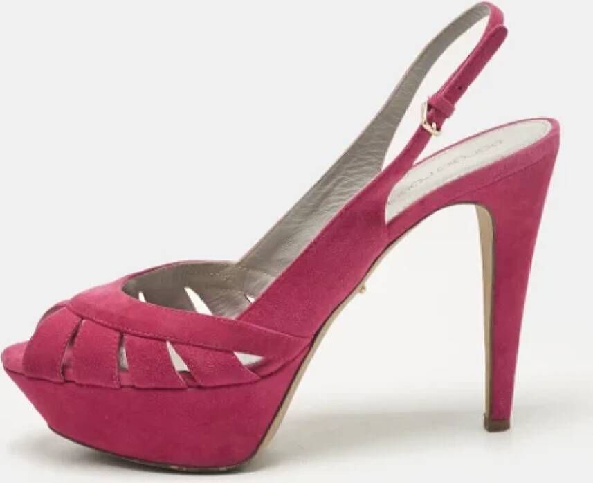 Sergio Rossi Pre-owned Suede sandals Pink Dames